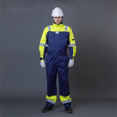 satın al Yangın Geciktirici Güvenlik Tulumu Güvenlik Koruyucu Giysi %65 Pamuk %35 Polyester Çevrimiçi üretim