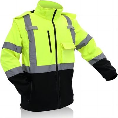 satın al 55 inç Güvenlik Yansıtıcı Ceket Çıkarılabilir Başlık Kollu Hi Vis Su Geçirmez Hafif Ceket Çevrimiçi üretim