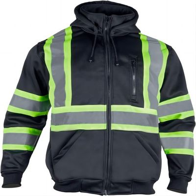 satın al Kapüşonlular ANSI ile% 100 Polyester Güvenlik Yansıtıcı Ceket Kış Yansıtıcı İş Giysisi Çevrimiçi üretim