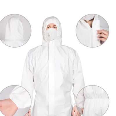 İyi bir fiyat. Mikro gözenekli 60GSM Tek Kullanımlık Koruyucu Tulum Polipropilen Body Suit Sıçramaya Dayanıklı çevrimiçi