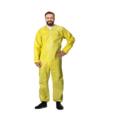 İyi bir fiyat. Tip 3 Sarı Tek Kullanımlık Koruyucu Tulum 6XL Kimyasal Koruyucu Ppe Takım Tek Kullanımlık çevrimiçi