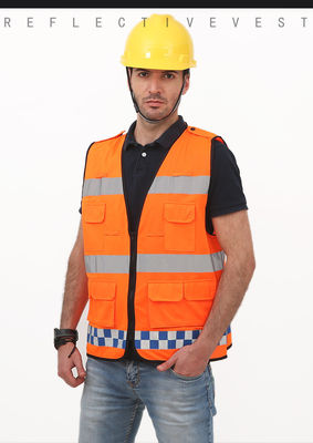 İyi bir fiyat. Kişisel Güvenlik İçin% 100 Polyester İşçi Turuncu Yelek Yansıtıcı Güvenlik Yeleği Aleve Dayanıklı Hi Vis Yelek çevrimiçi