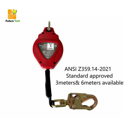 İyi bir fiyat. ANSI Z359.14-2021 Sertifikalı geri çekilebilir düşme engelleyici 16KN statik dayanıklılık ve düşme engelleme sistemi için 3-6 metre uzunlukta çevrimiçi