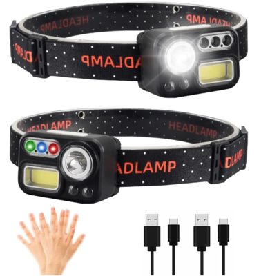 İyi bir fiyat. Dış mekan etkinlikleri için hareket sensörü ve şarj edilebilir pil ile 500 lumen LED far çevrimiçi